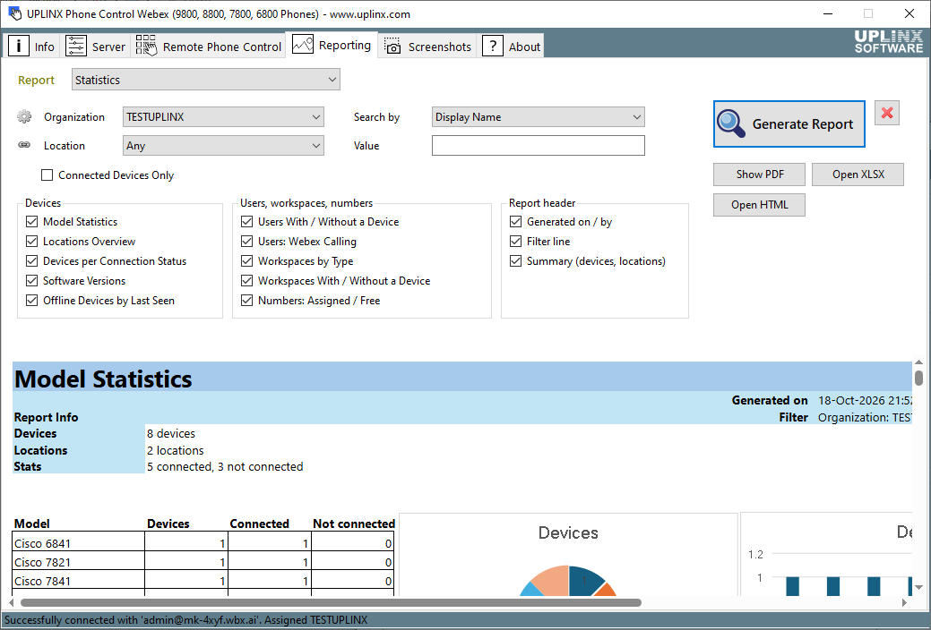 Phone Control Tool - Screenshot - Generate Reports
